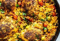 One-Pan Puttanesca Chicken with Orzo Recipe