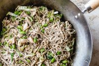 Chicken, Edamame & Noodle Stir-Fry with Garlic Ginger Sauce