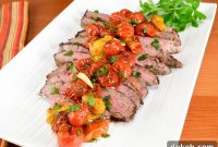 Balsamic-Roasted Tomatoes with Italian Flank Steak Recipe