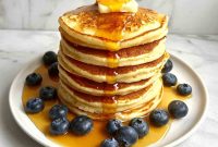 Fluffy Ricotta Pancakes with Lemon and Honey