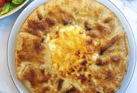 Tex-Mex Beef Pie with Melted Cheese and Sour Cream Topping