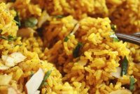 Instant Pot Curried Rice with Toasted Almonds