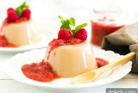 Low-Carb Vegan Almond Coffee Panna Cotta with Berry Compote