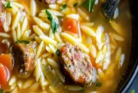 Hearty Italian Sausage and Tomato Orzo Soup Recipe