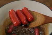 Shoyu-Glazed Hot Dogs with Japanese Flavor