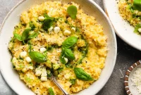 Sweet Corn and Mascarpone Risotto with Basil Oil Recipe