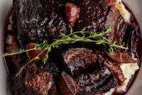 Red Wine Braised Beef Short Ribs with Savory Sauce