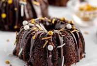 Mini Chocolate Bundt Cakes with Silky Ganache Glaze