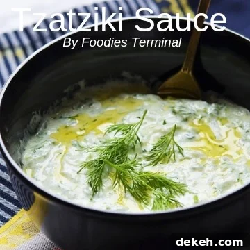 Best Tzatziki Sauce garnished with dill