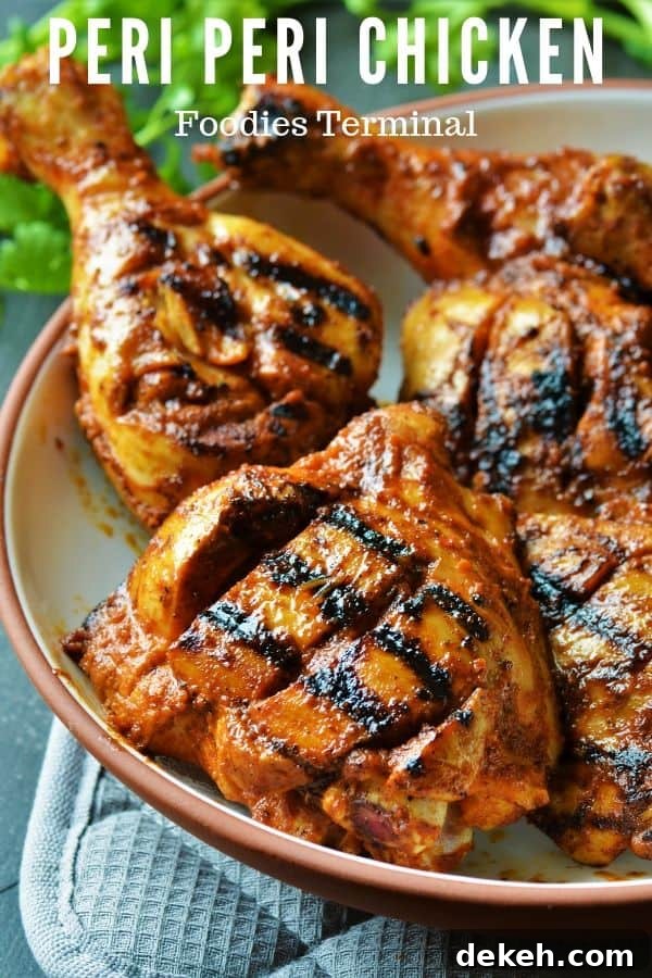 Portuguese peri peri chicken made with thighs & drumsticks