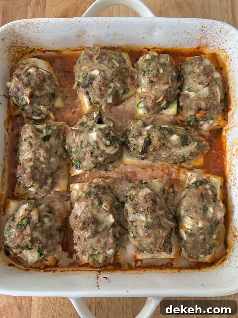 Full baking dish full of baked Sicilian squash.