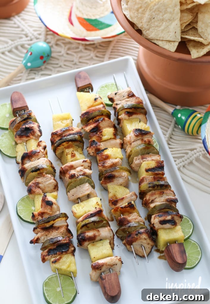 Tequila Lime Chicken Kabobs | inspiredbycharm.com #IBCcincodemayo