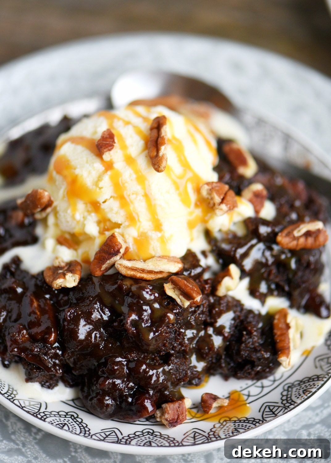Slow Cooker Hot Fudge Turtle Brownies by Mom on Timeout