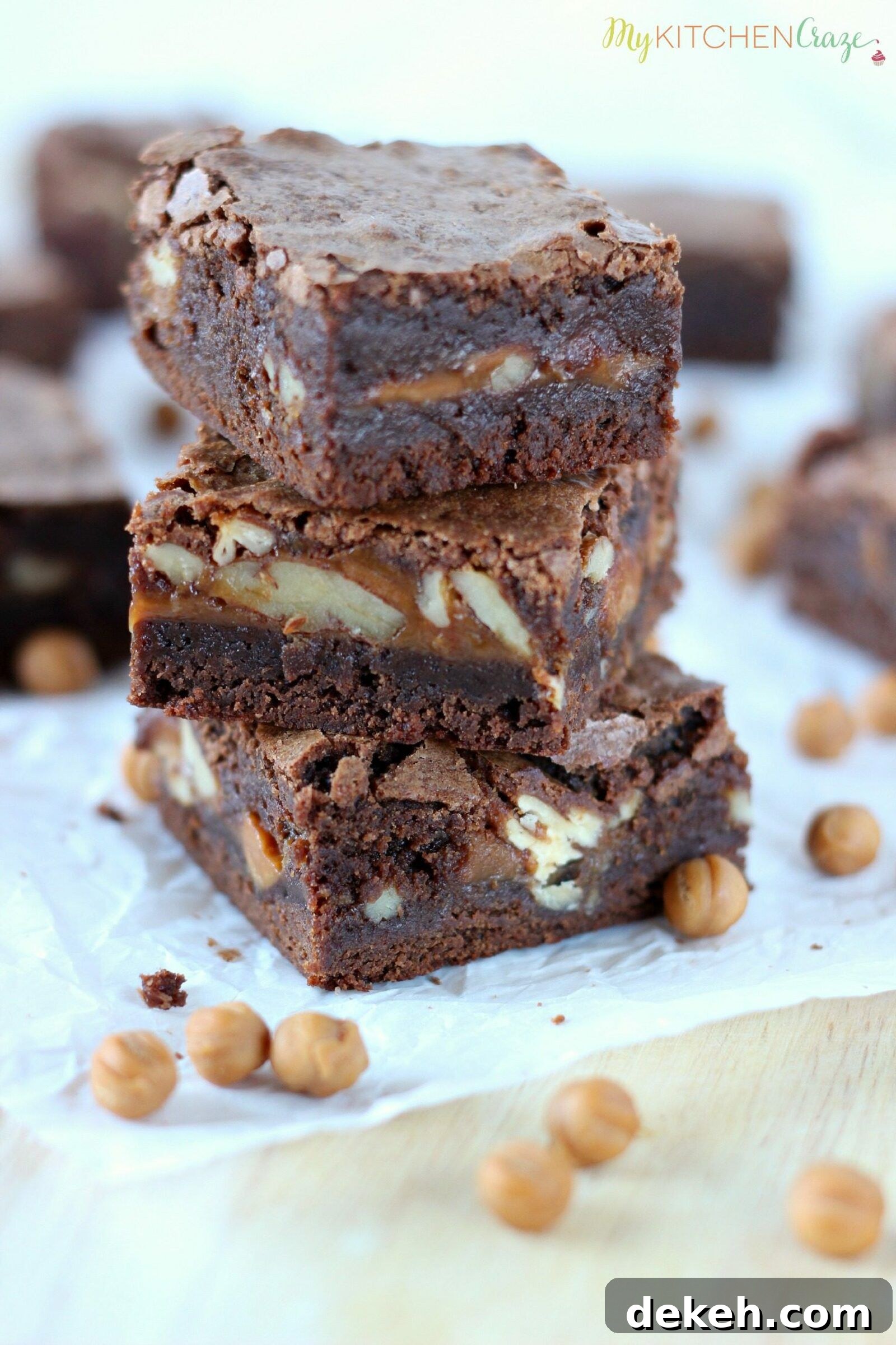 Caramel Pecan Brownies by My Kitchen Craze