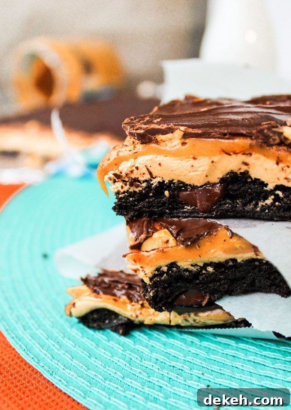 Snickers Brownie Bars by The Food Charlatan