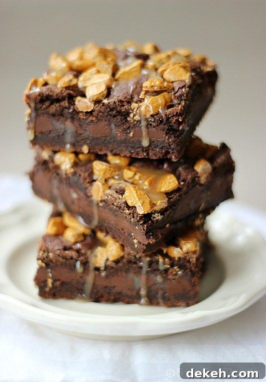 Salted Caramel Rockslide Brownies by Simply Gloria