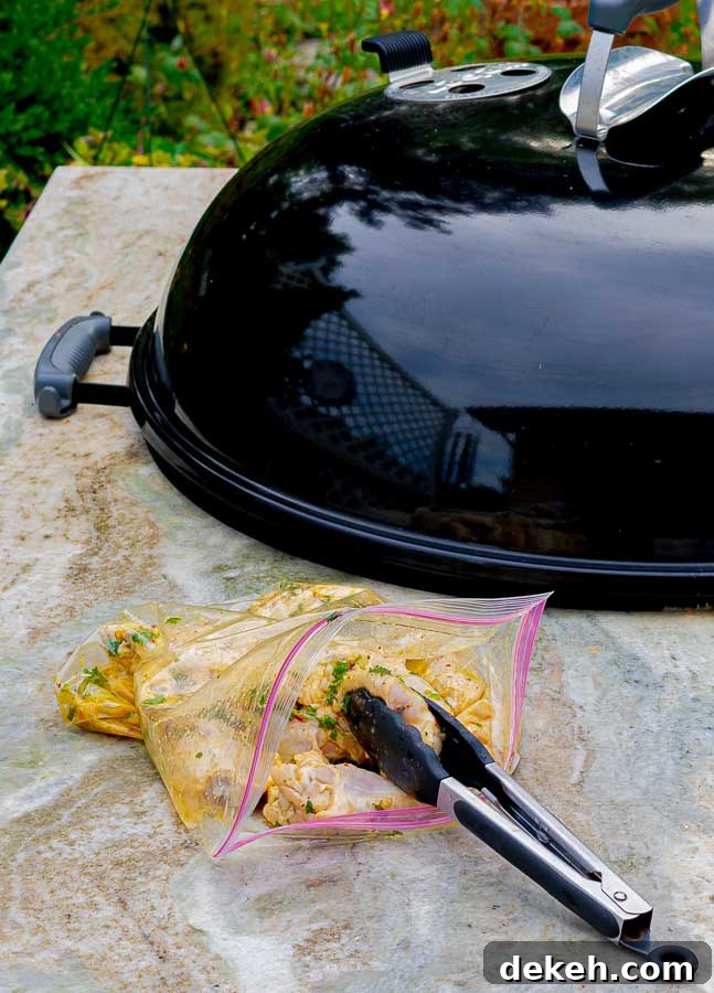 marinated Best Garlic Parmesan Wings on the Grill ready to be grilled