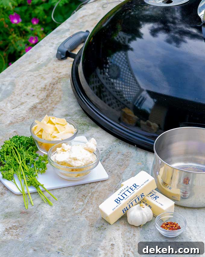 sauce ingredients for Garlic Parmesan Wings on the Grill