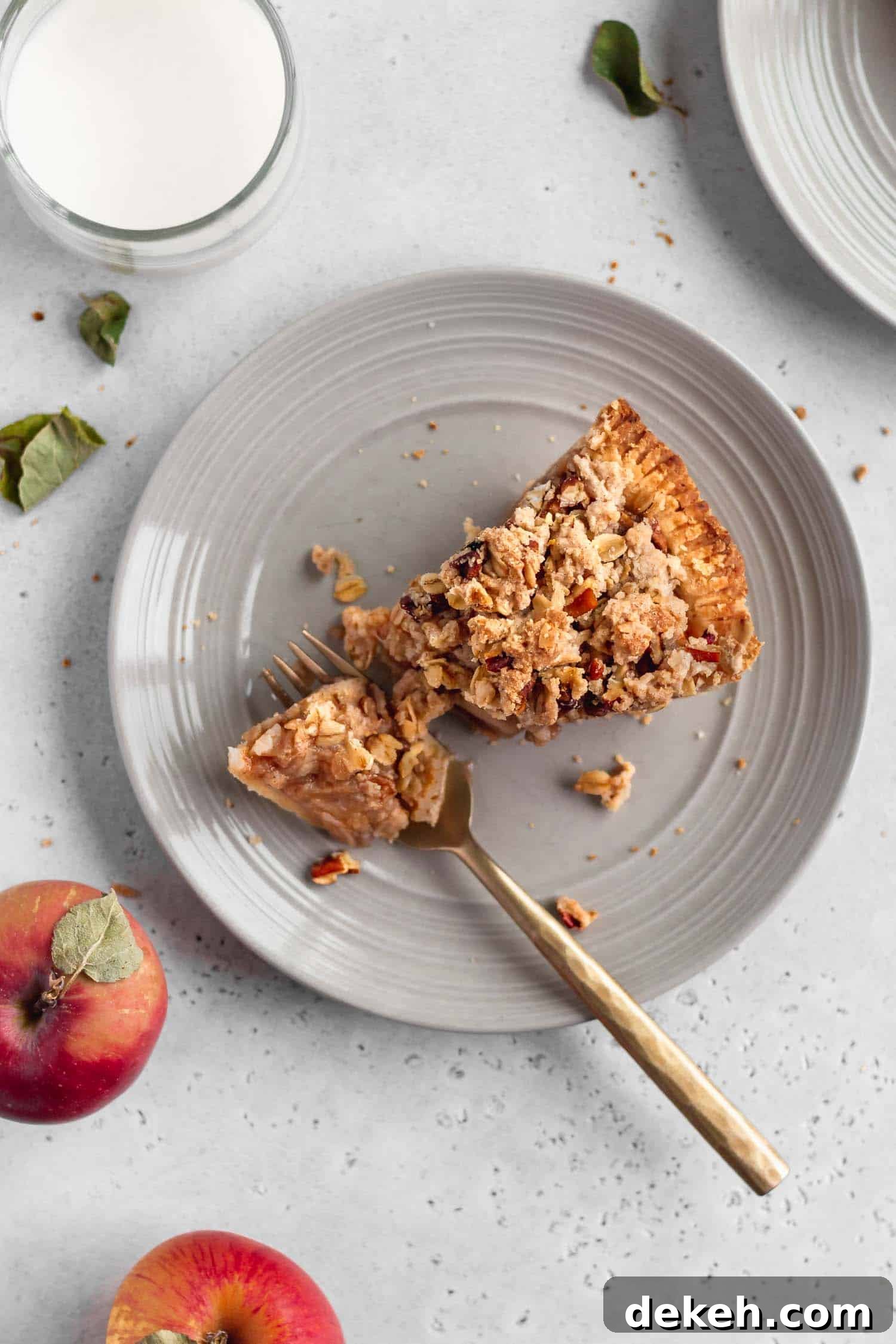 A slice of gluten-free Dutch apple pie