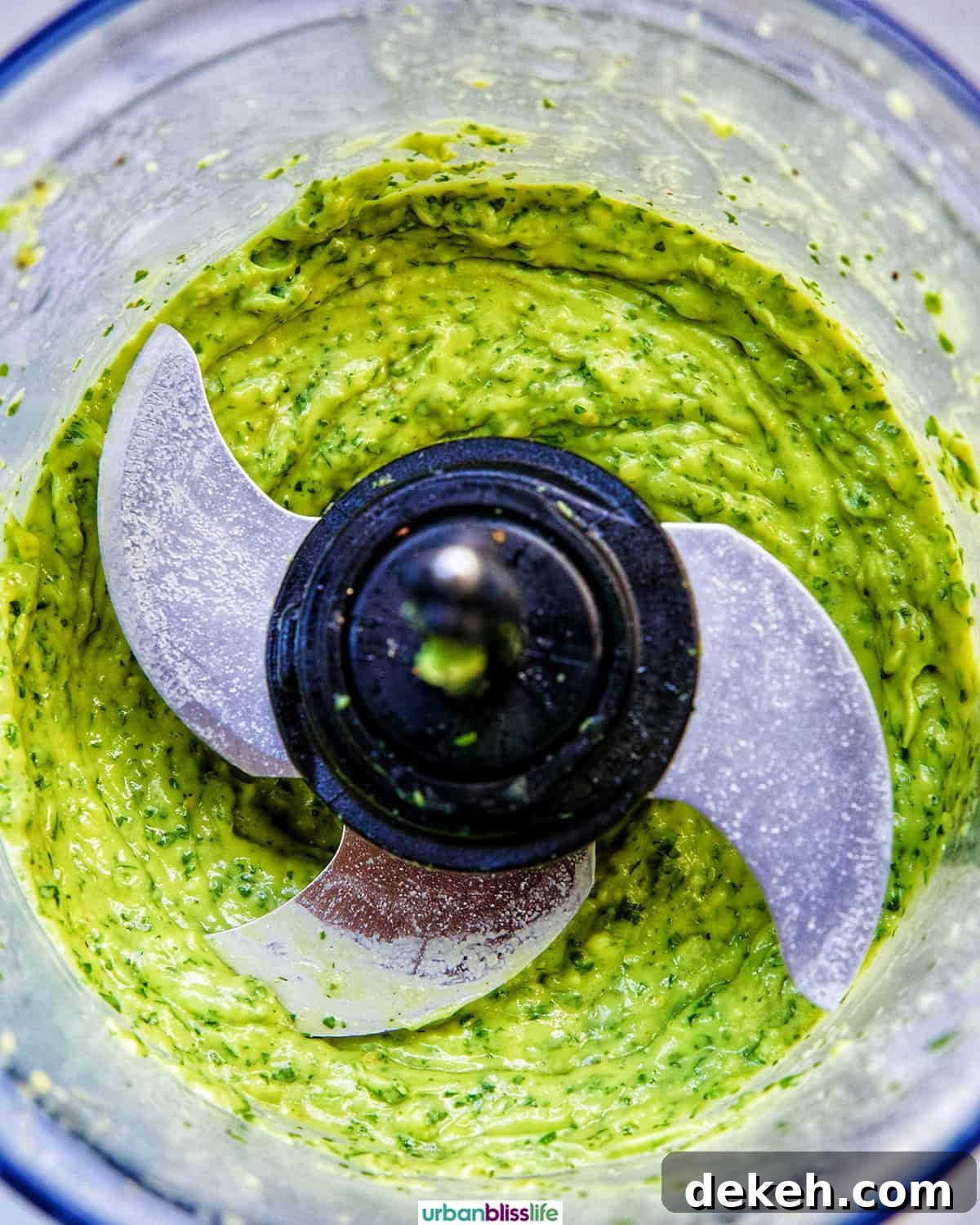 vegan green goddess dressing in a food processor