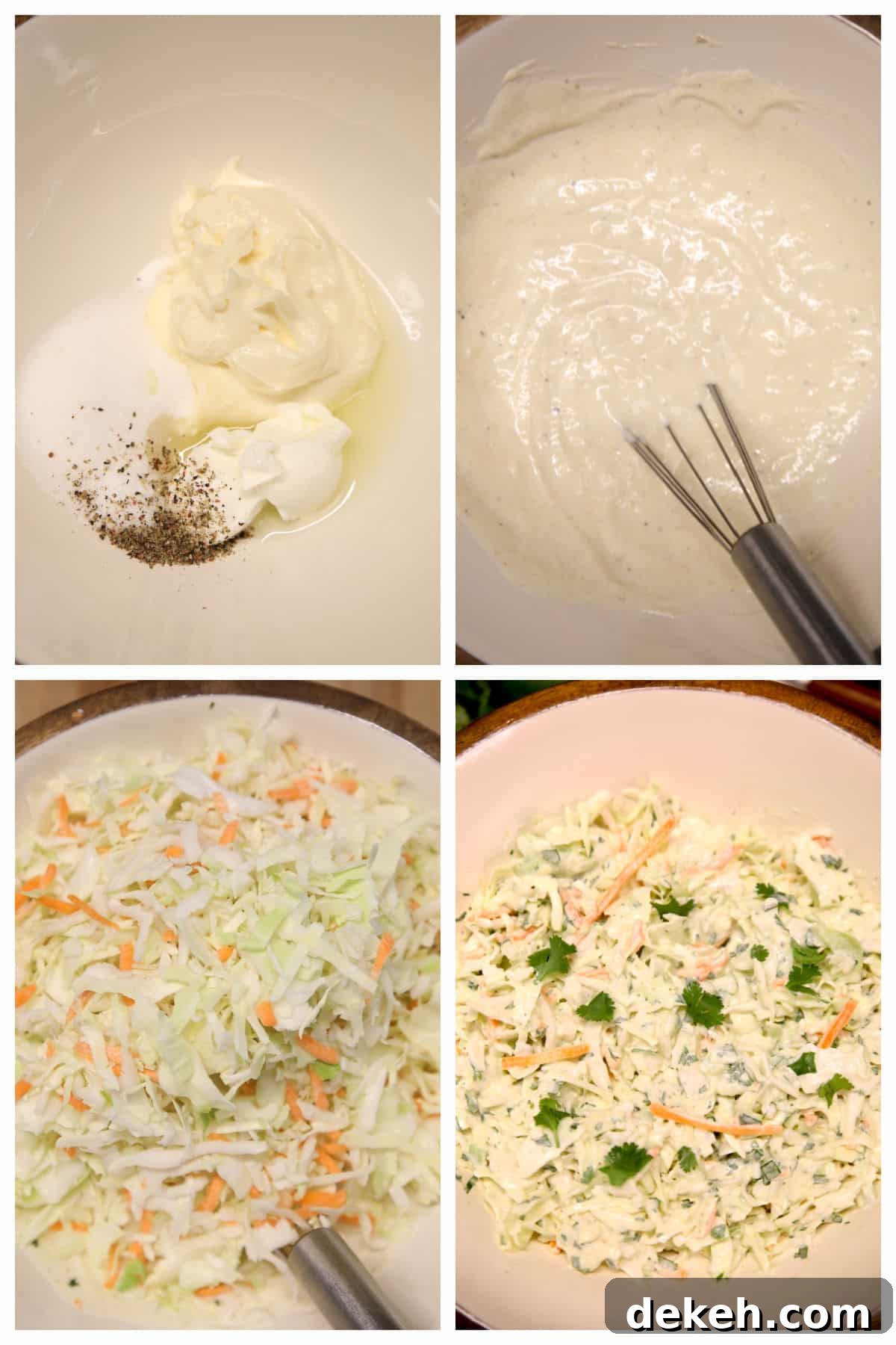 Collage making cilantro lime slaw.