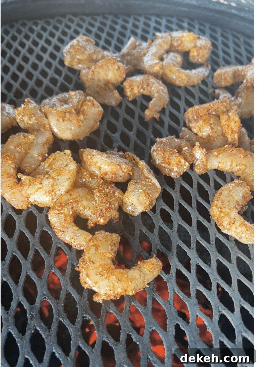 Shrimp on a grill. 