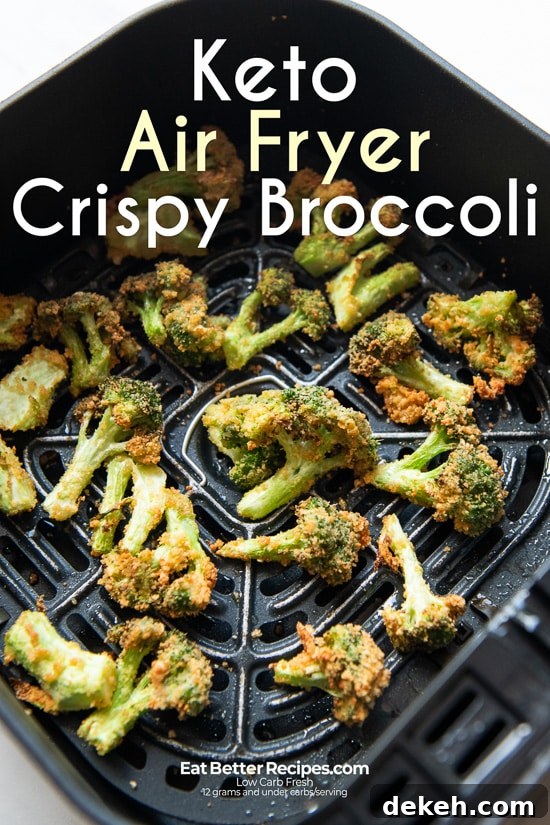 Crispy Air Fryer Broccoli Bites Keto in a basket