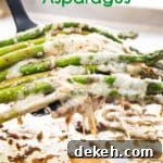 Roasted Asparagus Recipe with Cheese on a plate