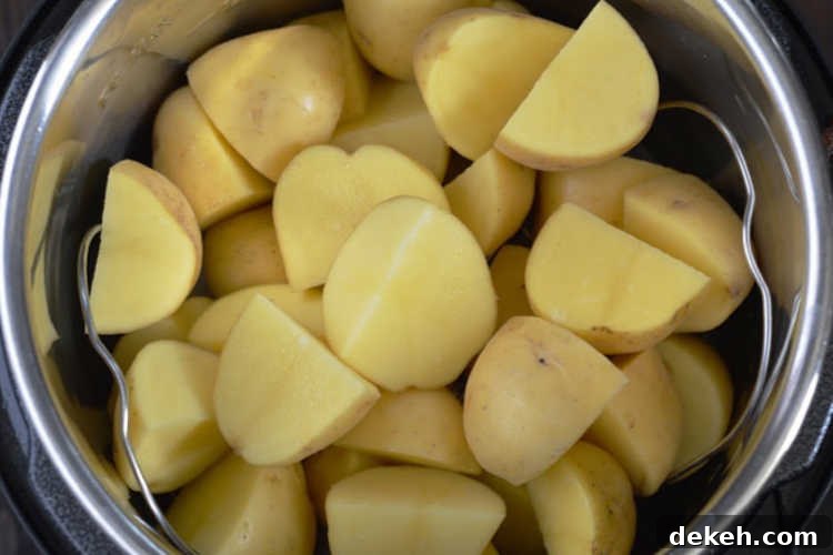 cut potatoes in instant pot