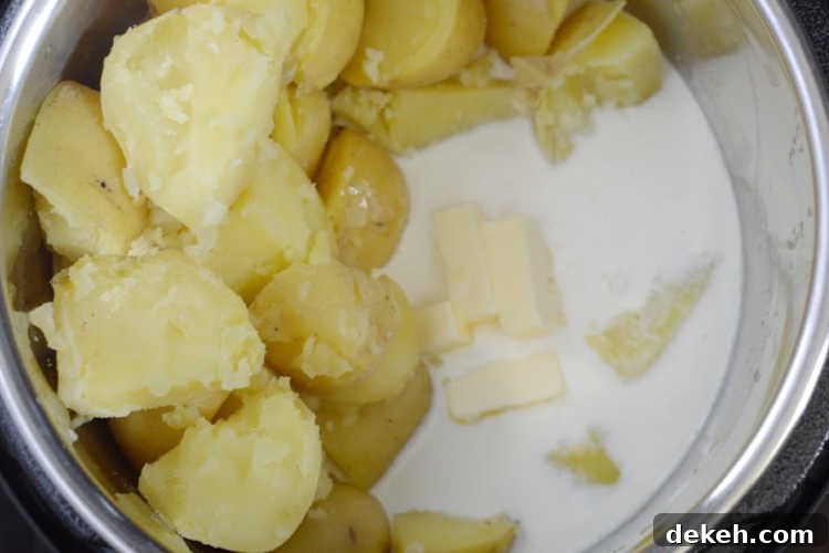 potatoes with cream and butter in instant pot