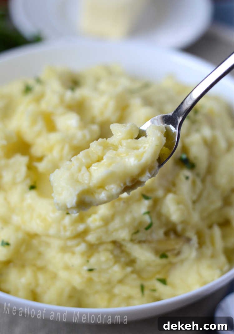 creamy instant pot mashed potatoes on fork