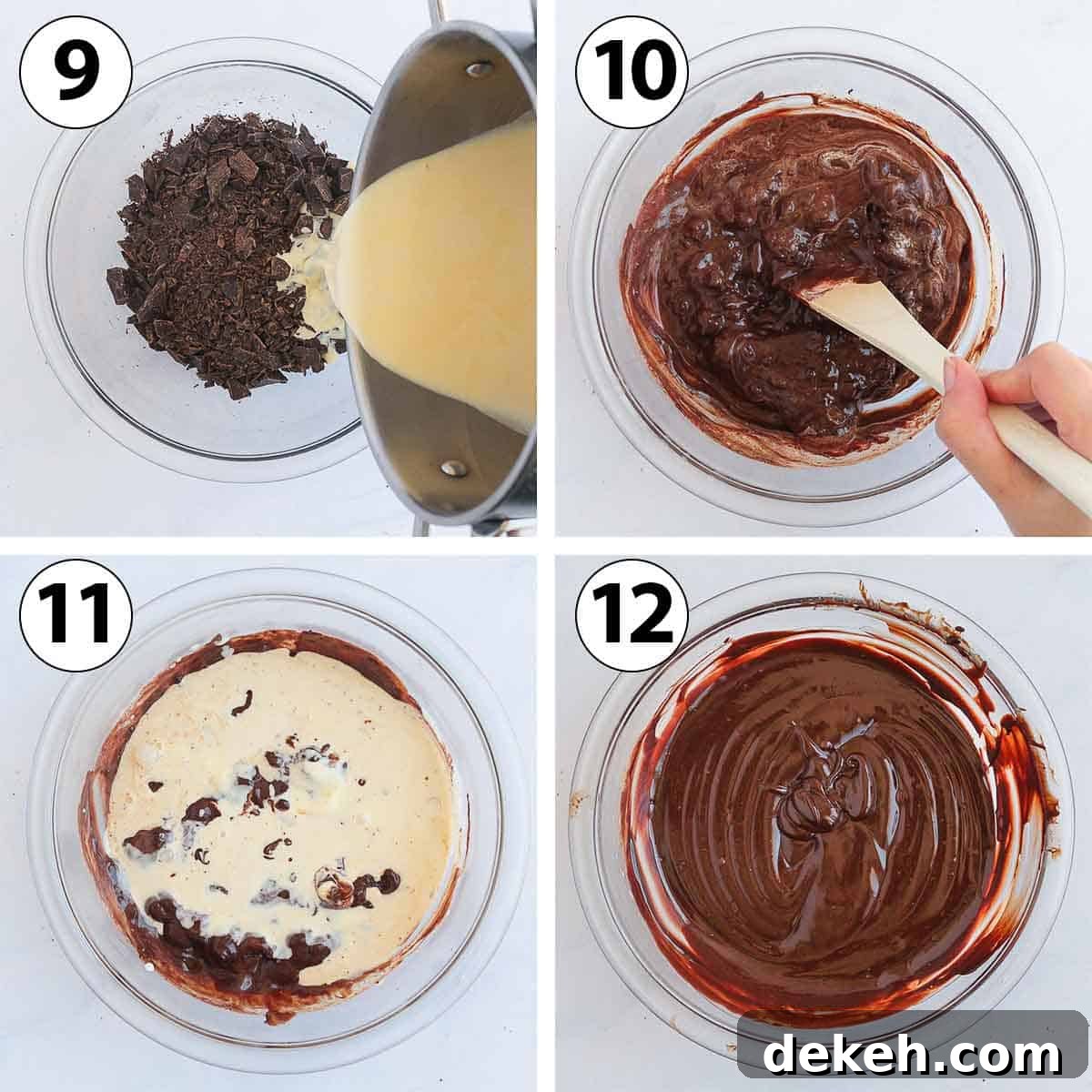 Process Shot Collage: making the ganache filling.