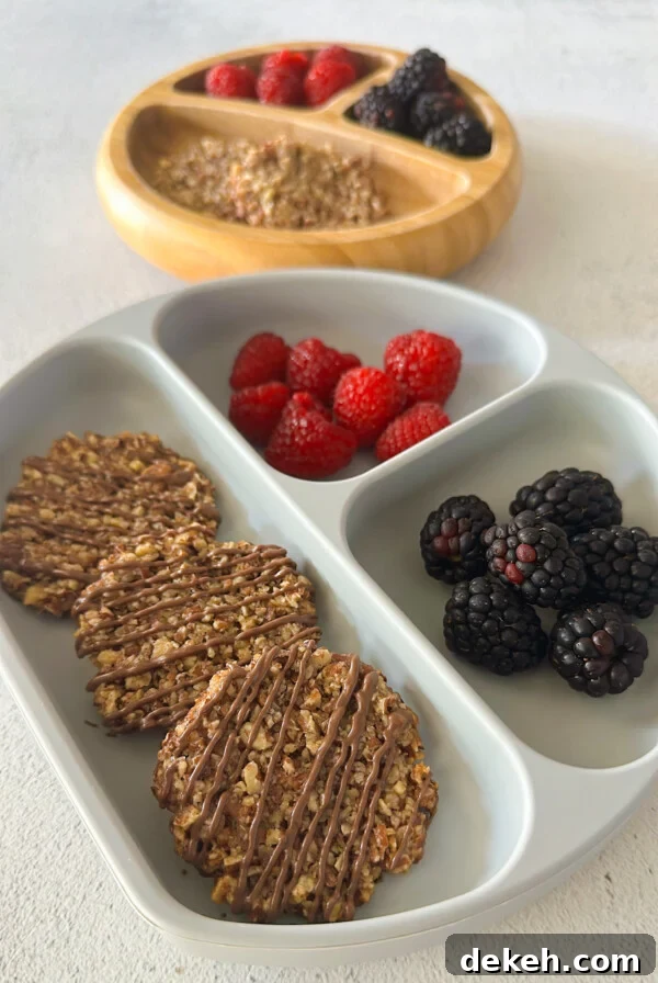 Maple pecan cookies served with berries.