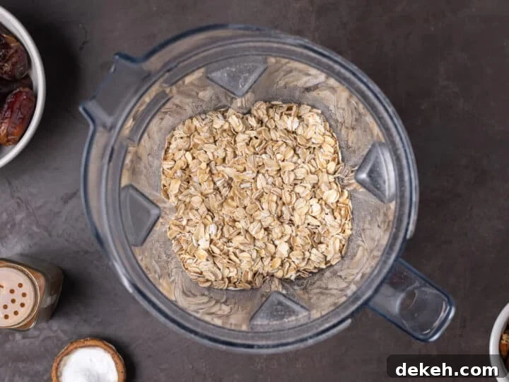 rolled oats in a blender