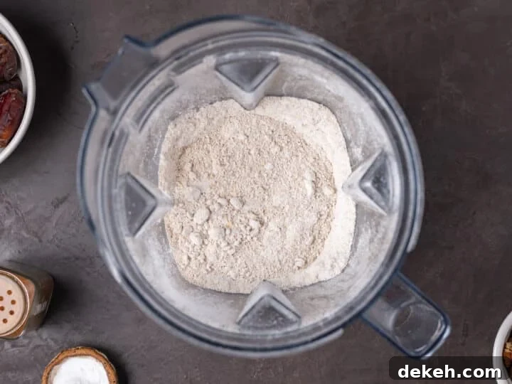 oat flour in a blender
