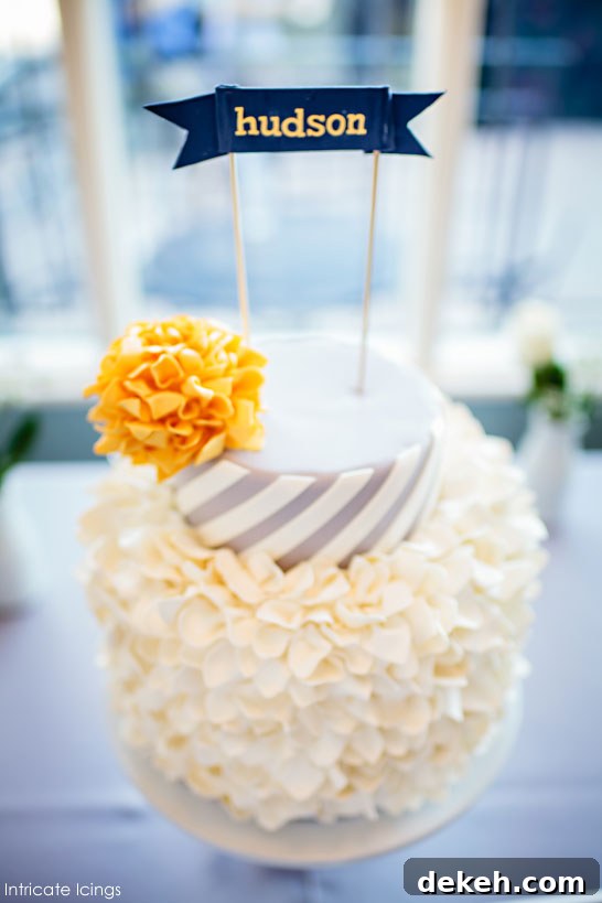 Spirals & Pom Poms Cake by Intricate Icings  |  TheCakeBlog.com