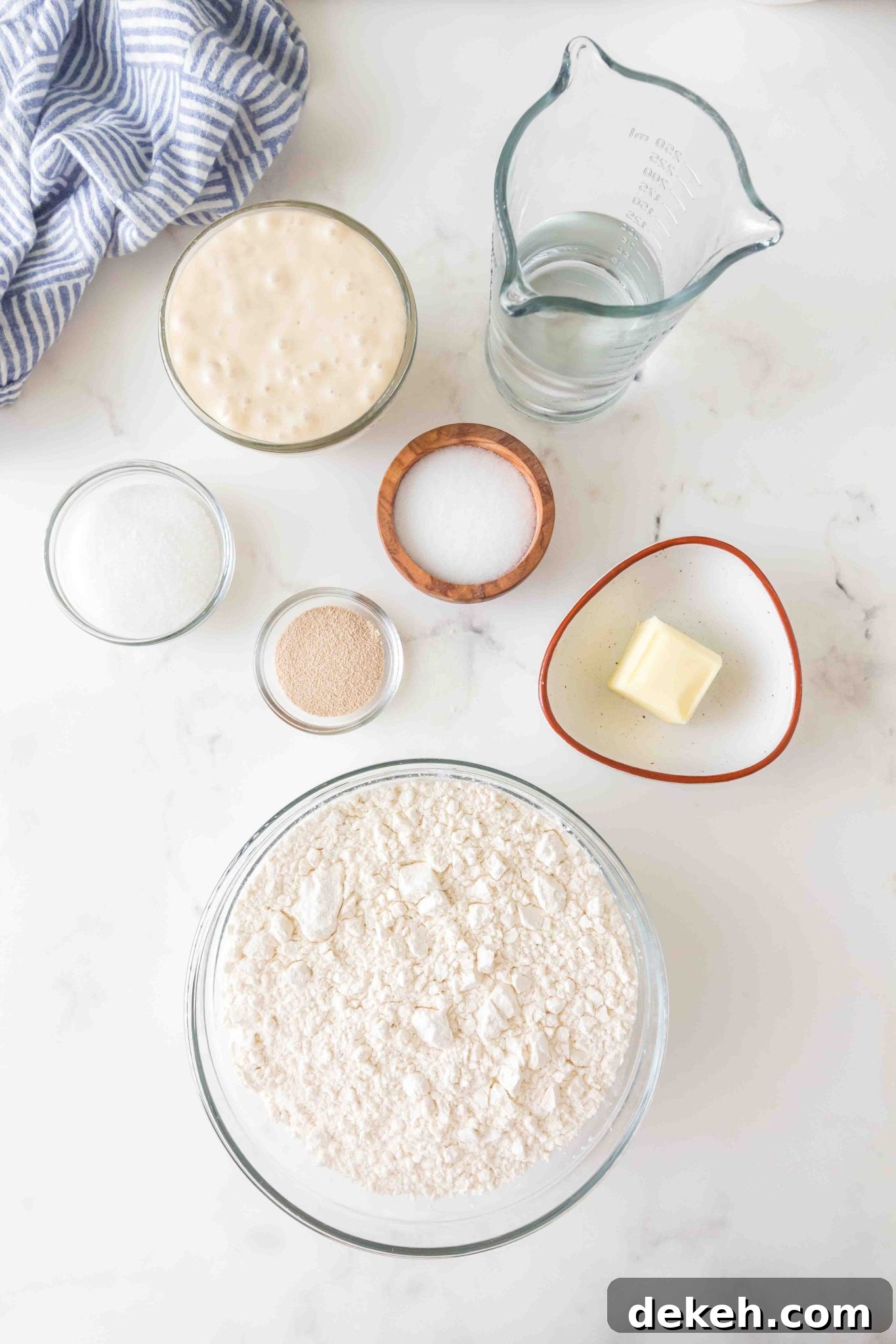 Ingredients: Flour, yeast, starter, butter, salt, and sugar. Hostess At Heart