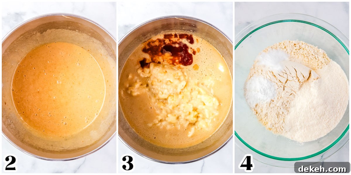 The wet ingredients mixed in a bowl.