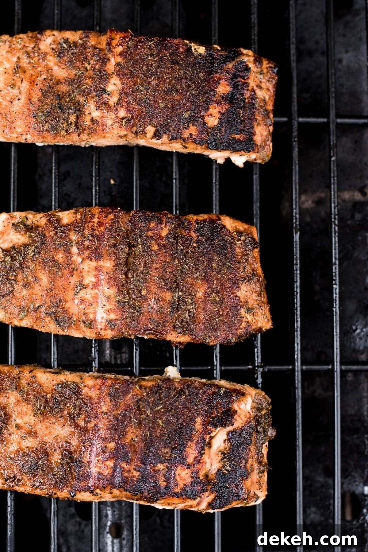 grilled salmon on the grill