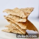 Homemade Pita Chips Stacked on Plate