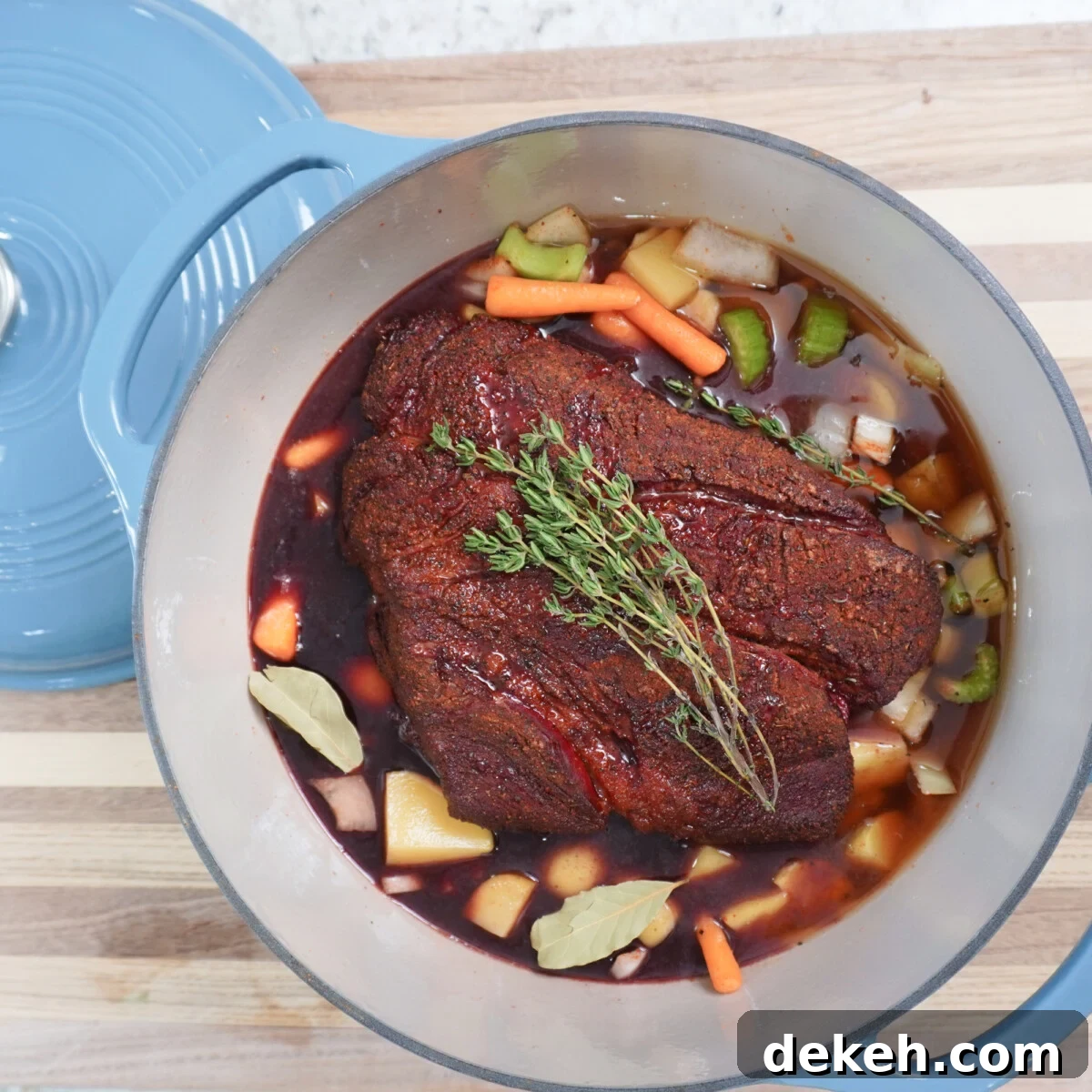 braised easy smoked pot roast dinner