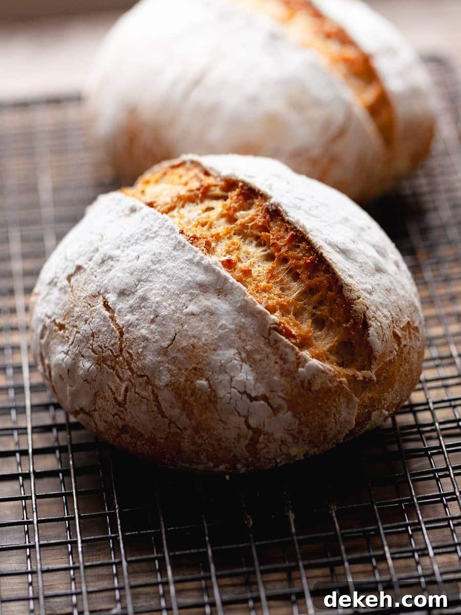 gluten free artisan bread on a wire rack