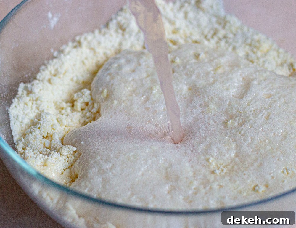 Pouring batter