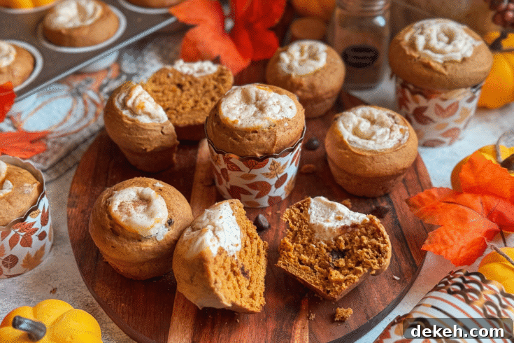 Pumpkin Cream Cheese Muffins with Chocolate Chips