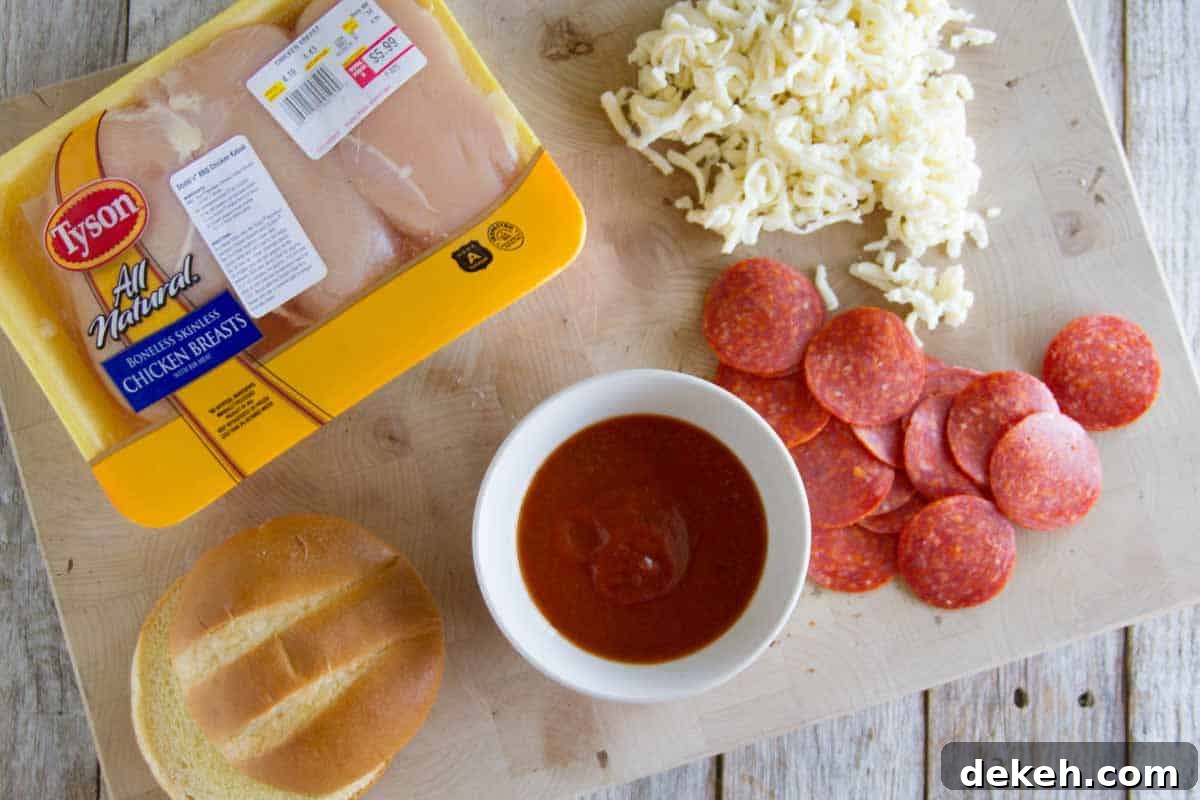 ingredients needed to make Pizza Topped Grilled Chicken Sandwich