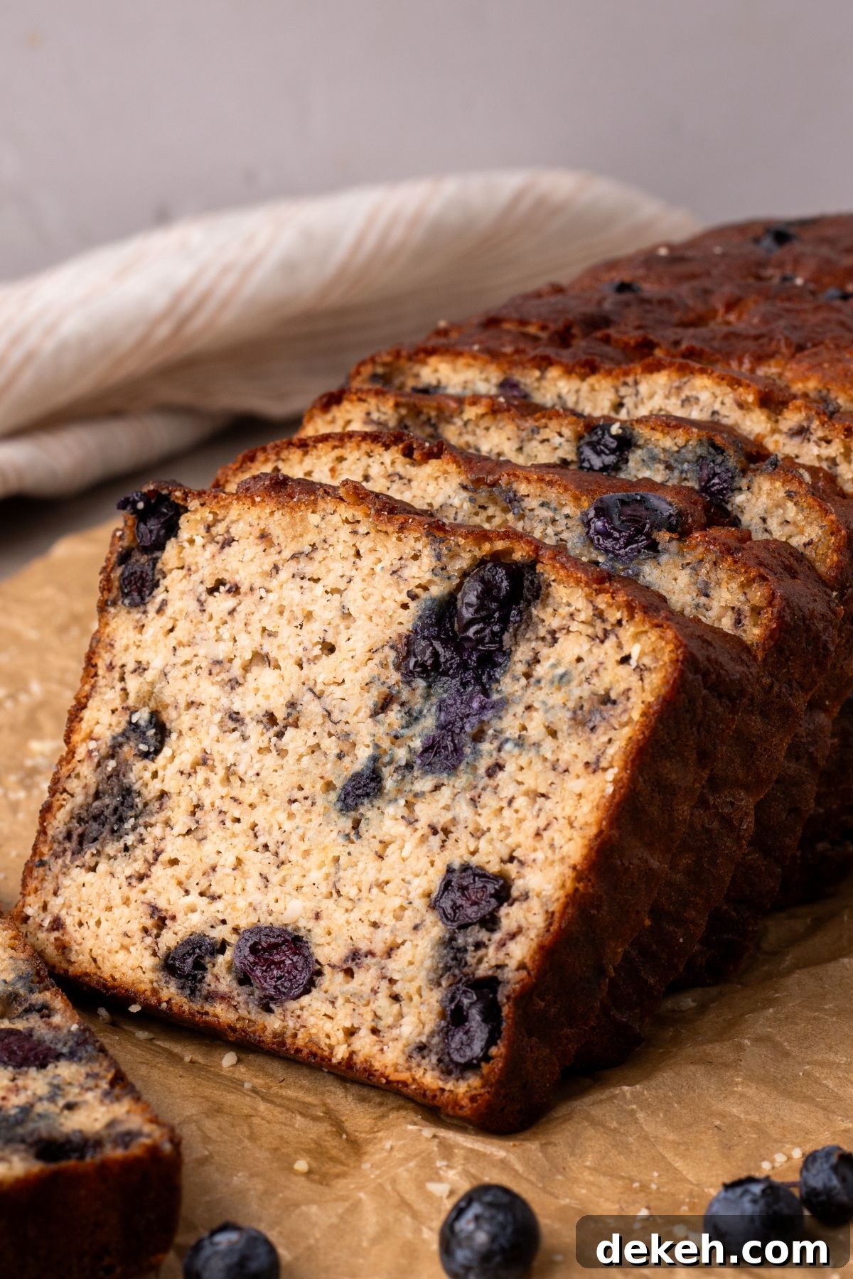Cottage Cheese Protein Banana Bread with Blueberries