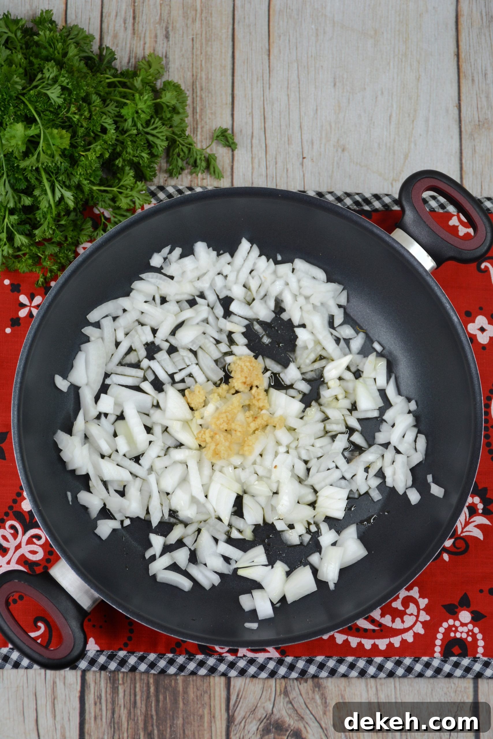 Cooking onions and garlic
