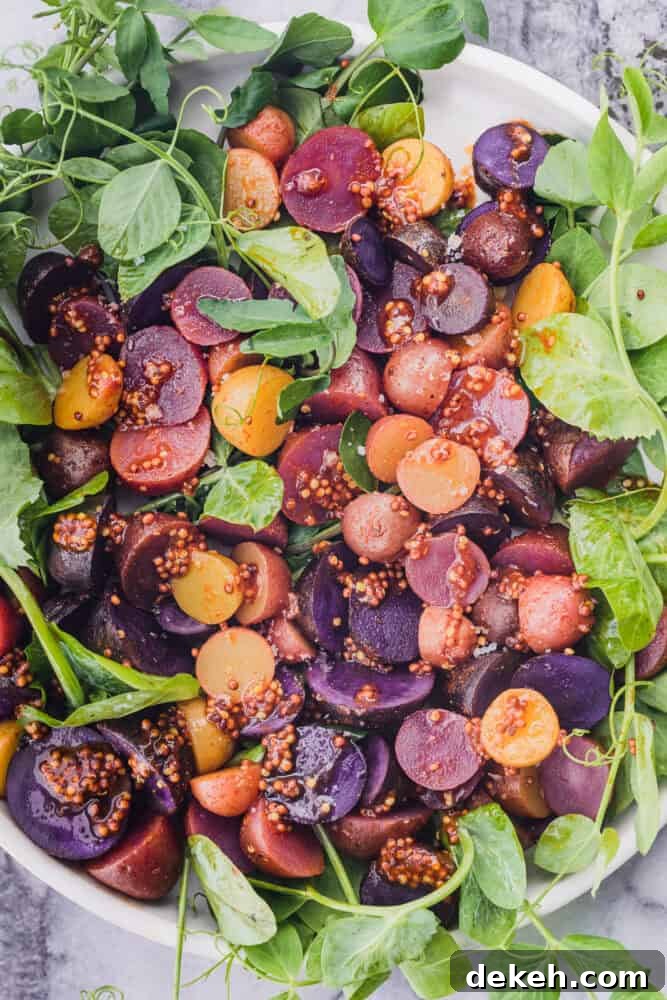 no mayo potato salad with baby potatoes, watercress, herbs and paprika vinaigrette