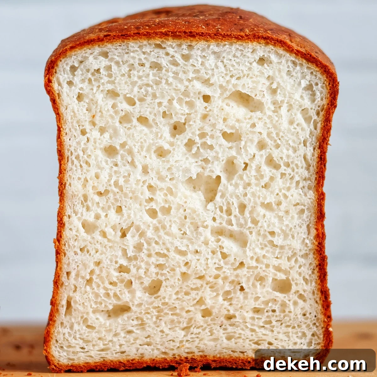up close inside view of loaf of bread.