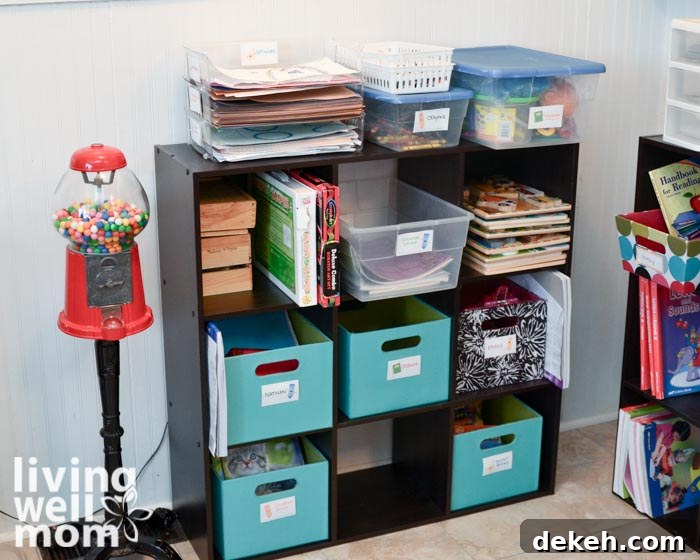 9 cube organization system for kids crafts